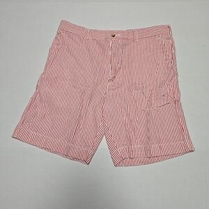 Alan Flusser Red and White Striped Men's Shorts
